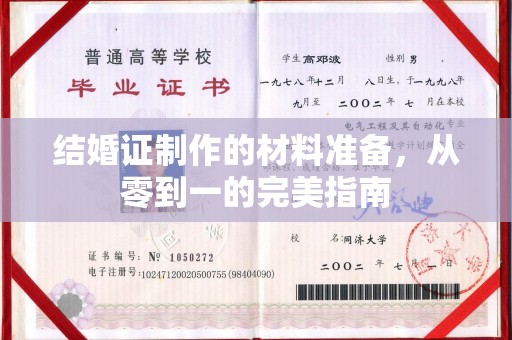 深州结婚证制作的材料准备，从零到一的完美指南